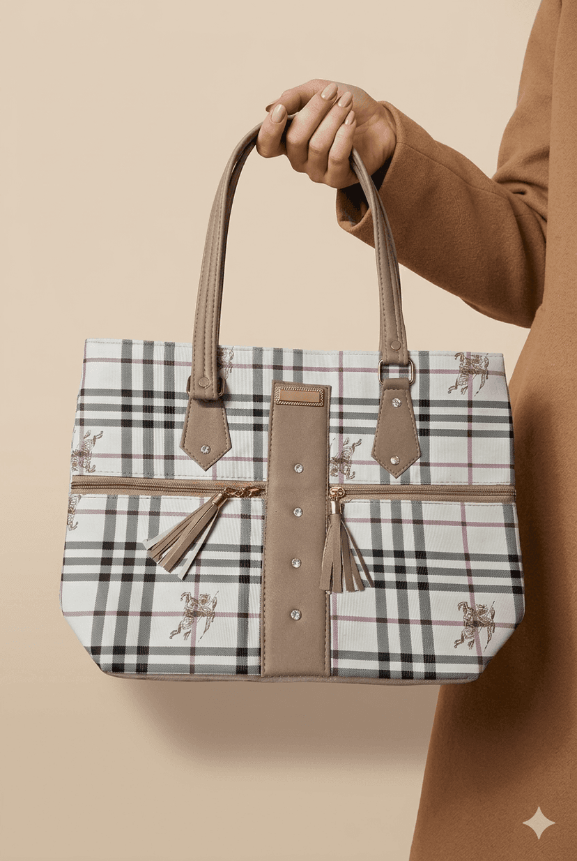 Women's Luxury Equestrian Plaid Shoulder Handbag